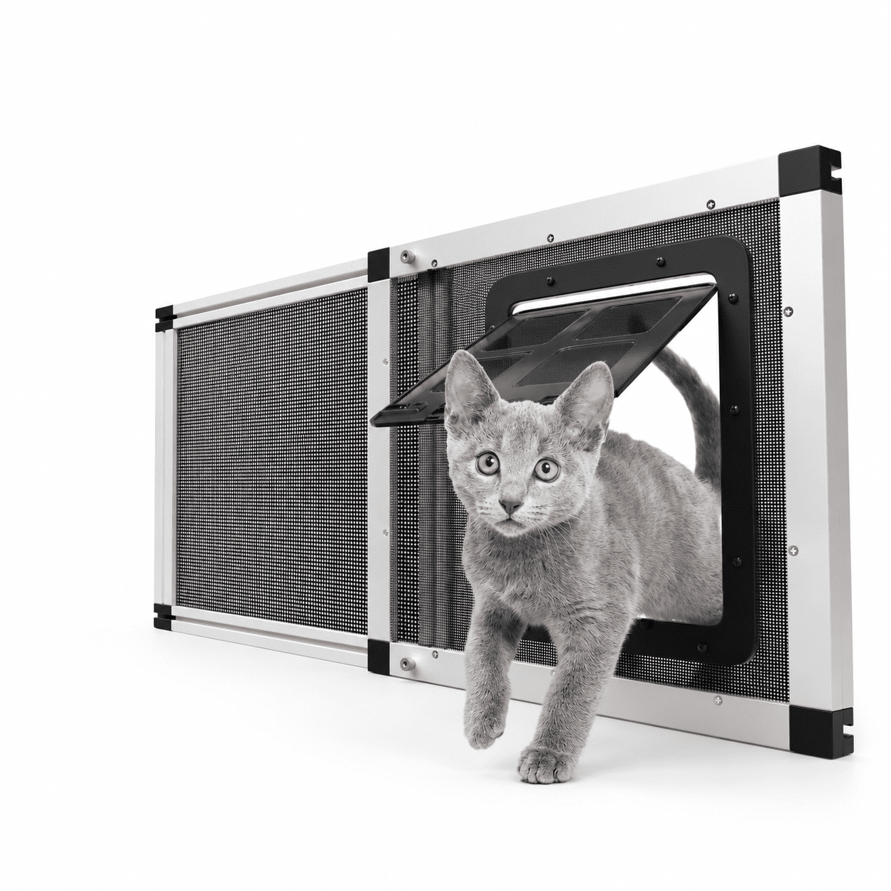 Adjustable Window Screen Pet Door Small【15''H × 22''-28.5''W】 - Walmart.com