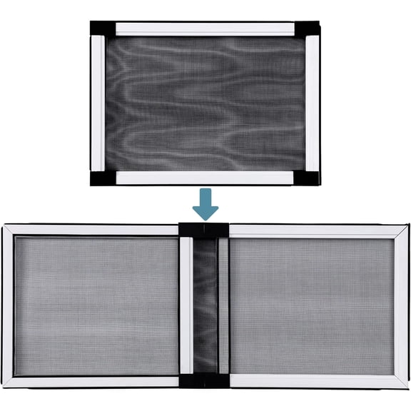 Adjustable Window Screens, 10 x 14-24 Inch, White