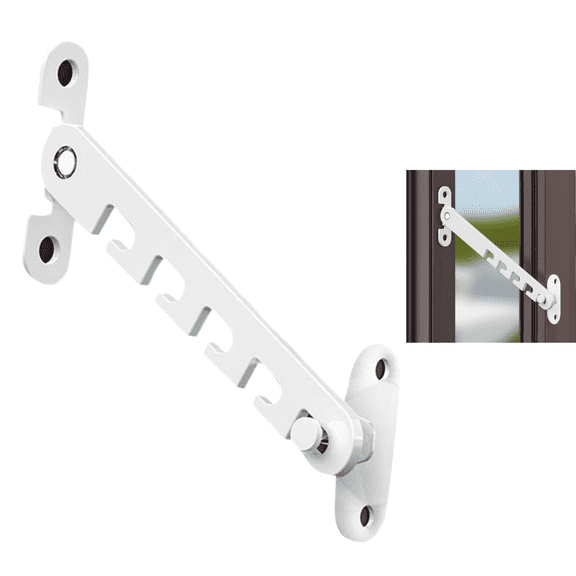 Adjustable Window Wind Support Limiter, Child Safety Window Lock Windproof Window Stopper for Home Casement Windows