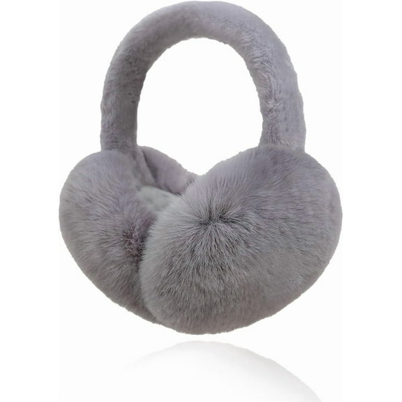 Adjustable Winter Ear Muffs for Women & Men – Foldable Faux Fur Earmuffs, Fluffy Ear Warmers for Cold Weather
