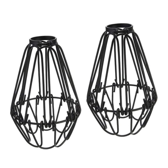 Adjustable Wire Cage Lampshade, 2 Pack Metal Bird Cage Bulb Guard