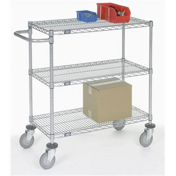 Adjustable Wire Shelf Cart, Chrome - 18 x 60 x 40 in.