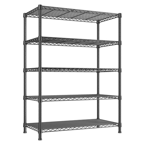 Adjustable Wire Shelving Unit,1500Lbs Capacity,5-Tier Metal Shelves with V-Shape Support,Tool-Free Assembly,for Kitchen,Laundry,Industrial Use,17.7D x 35.6W x 71H