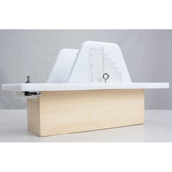 Adjustable Wire Soap Cutter with 10 Extra Wires - Acrylic Loaf Slicer Tool for  Soap Making, Candles, Cake & Bread Cutting - Transparent Scale Board 2.5-8cm Thickness Control