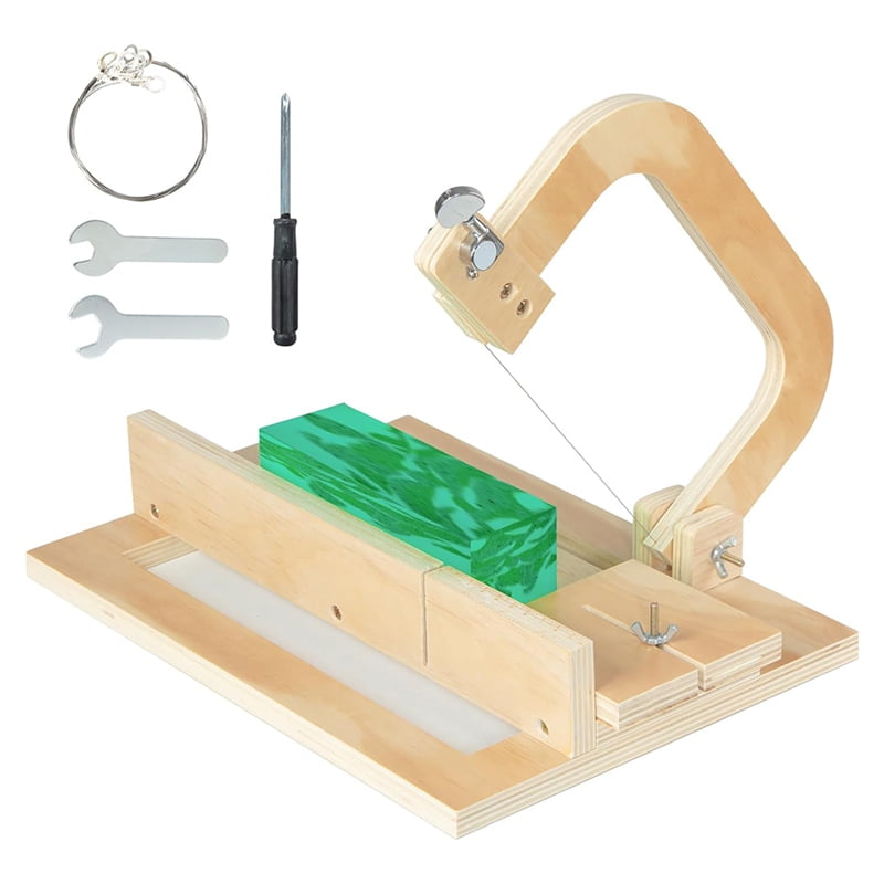 Adjustable Wire Soap Cutter, Wooden Soap Making Supplies with Replaced Stainless Steel Wires for Handmade