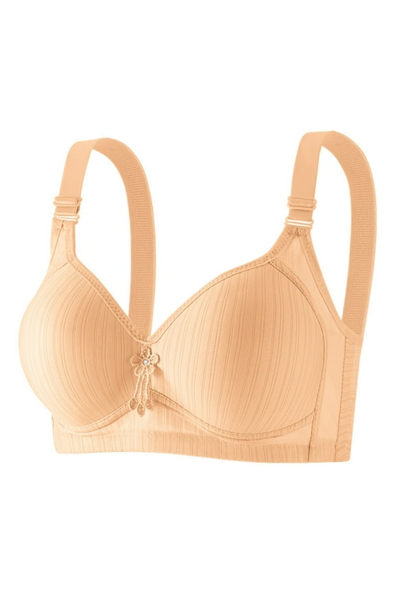 Adjustable Wireless Bras for Women, Comfortable Thin Summer Full Cup Lingerie, No Underwire Push up Bralette