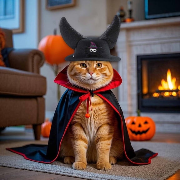 Adjustable Witch Hat Halloween Pet With Horns Cat Dog Party Festival Dress Up Accessory For Indoor Outdoor