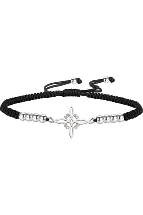 Adjustable Witch Knot Bracelet Irish Trinity Celtic Knot Bracelet Handmade Braided Rope Lucky Red String Bracelet Beaded Triquetra Wiccan Amulet Jewelry Irish Gift