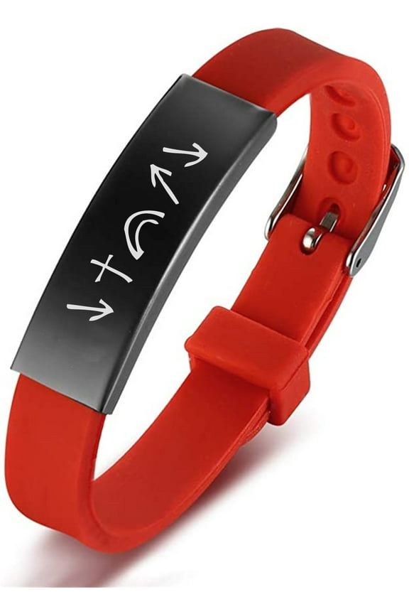 Adjustable Witness He Came He Died He Arose He Ascended He's Coming Back Christ Jesus Wristbands Religious Christian Silicone Bracelets, Red