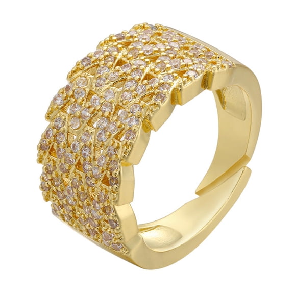 Adjustable Women Ring Copper Jewelry Butterflies Star Heart Twist Design Goldtone Fashion Accessory Daily Wear