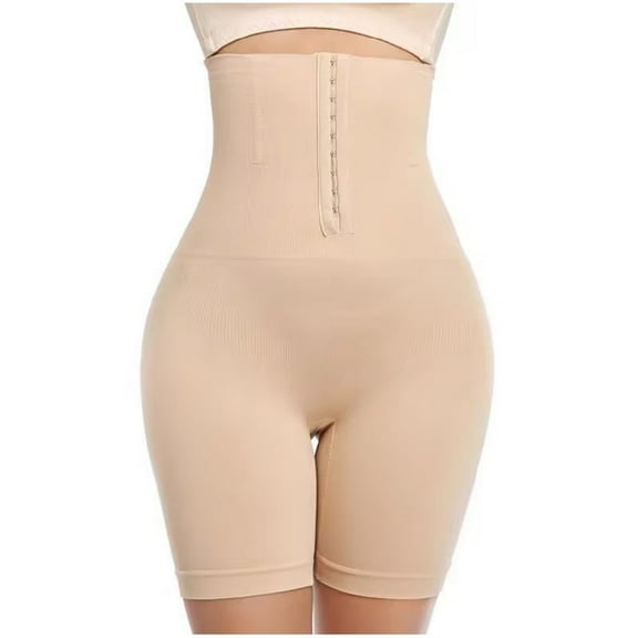 Adjustable Women Shapewear Tummy Control Short High Waist Body Shaper, Beige M