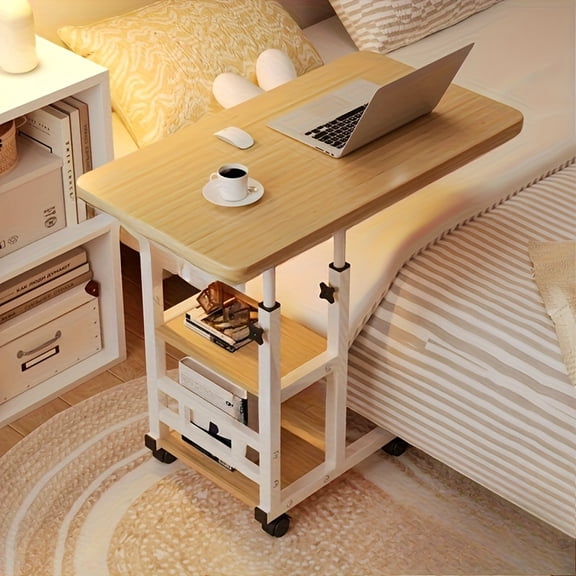 Adjustable Wood Desk for Bedroom, Living Room, Dorm, Office - Versatile Laptop & Bedside Table, Height-Adjustable
