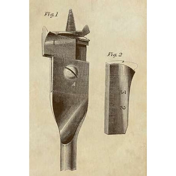 Adjustable Wood Drill Bit Poster Print by Inventions (12 x 18)