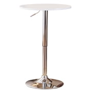 Adjustable Wood and Metal Bar Table in White