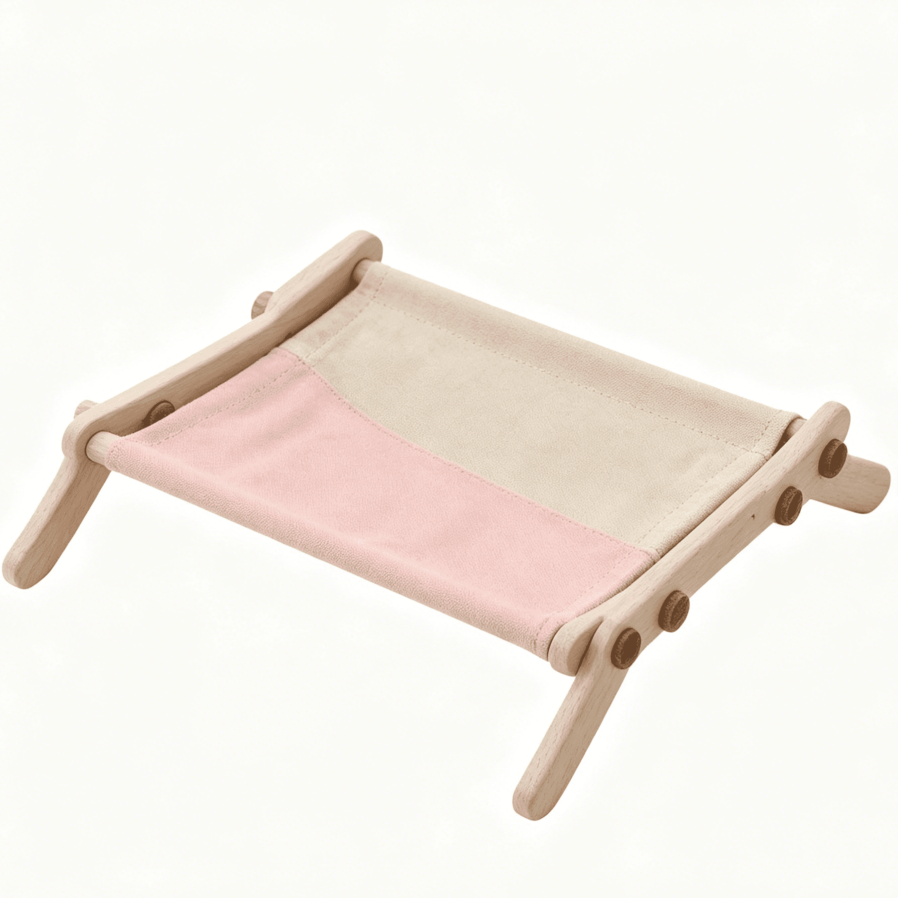 Adjustable Wooden Cat Hammock Bed, Dual-Use Window Perch & Radiator Bed for Indoor Cats, Sturdy Frame Holds Up 18kg, Detachable Washable Fabric Cat Bed for Kitten & Small Pets