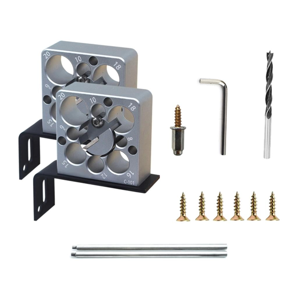 Adjustable Wooden Dowel Maker Jig Tool Kit For Precise Drilling With 8 Hole Size