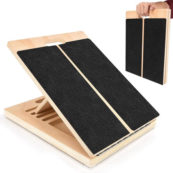 Adjustable Wooden Incline Board For Calf Stretching Physical Therapy And Squat Support