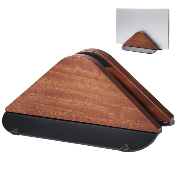 Adjustable Wooden Laptop Stand, Black Walnut Color Desktop Holder for Tablet, E-Book, Anti-Scratch Pads, Non-Slip Base, Max Clamp 1 in Thickness