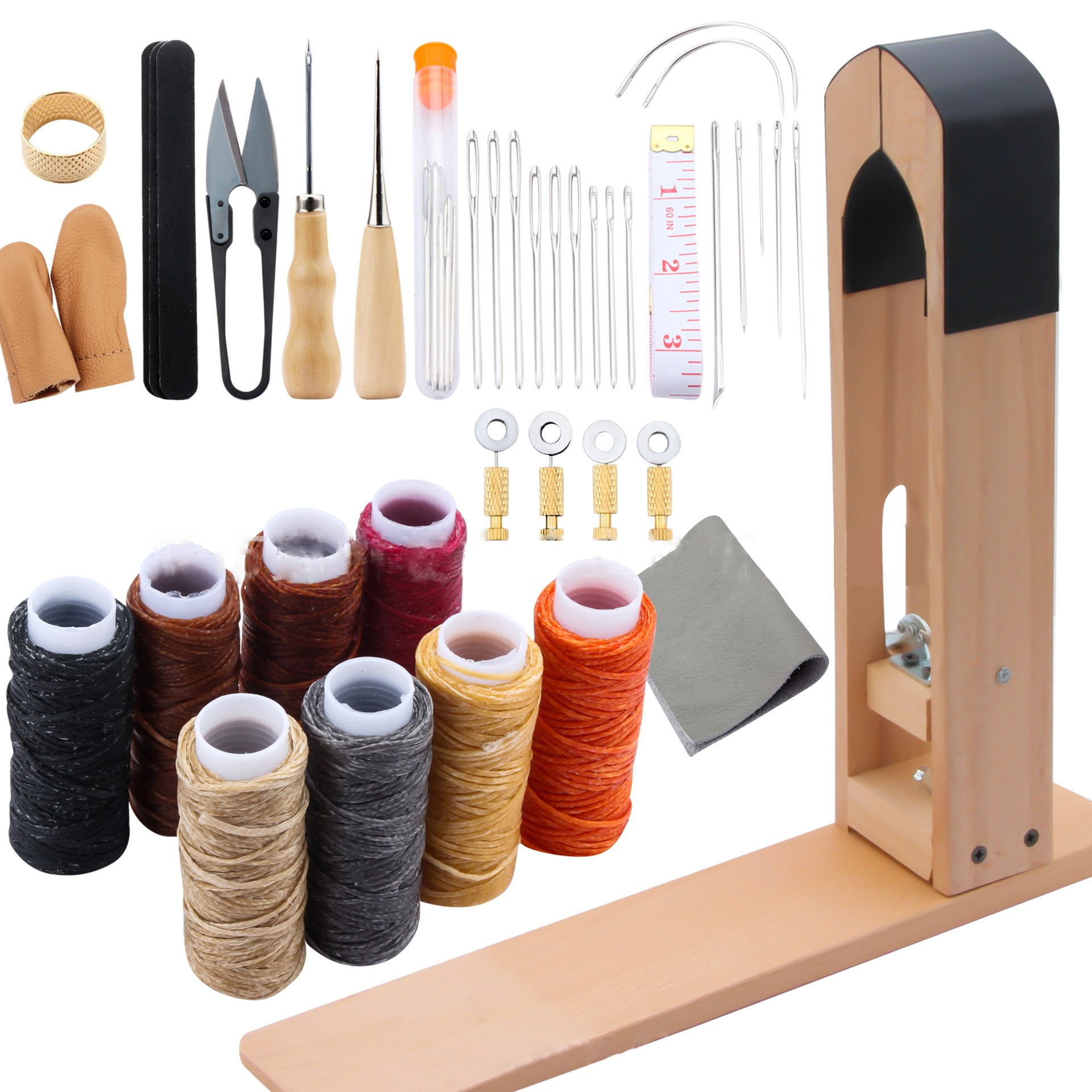 Adjustable Wooden Leather Stitching Pony – DIY Leathercraft Hand Sewing ...