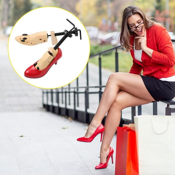 Adjustable Wooden Shoe Expander Stretcher for Men Women Natural Wood Support for High Heels Sandals Boots Long-Lasting Non-Deformable Relieves Tightness Footwear Care