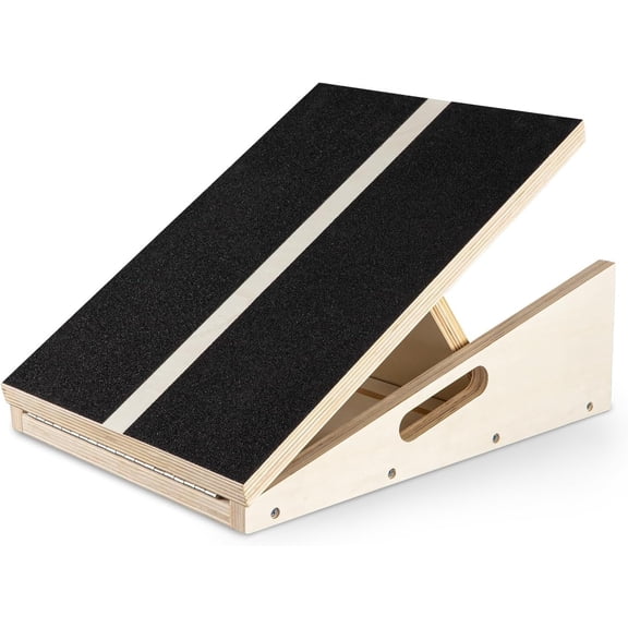 Adjustable Wooden Slant Board, 5 Angles (15?-35?) for Safe Stretching, Squats & Rehab - Anti-Slip top & Base, Durable 10-Layer , Supports up to 400lbs for Gym & use