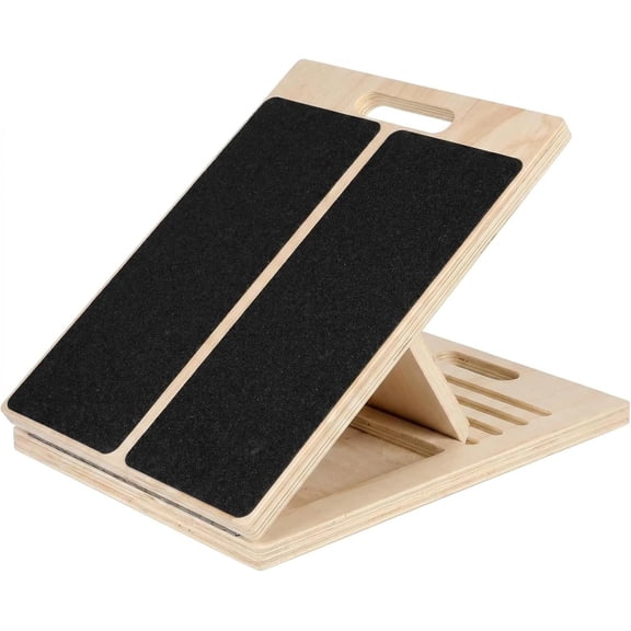 Adjustable Wooden Slant Board for Stretching, 5-Angle Foldable Incline Board for Squats, Yoga and Physical , Non-Slip Surface, Gym Office Fitness Equipment