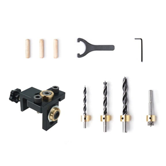 Adjustable Woodworking 3 in 1 Doweling Jig Kit Pocket Hole Jig Drilling Guide Locator For Furniture Connecting Hole