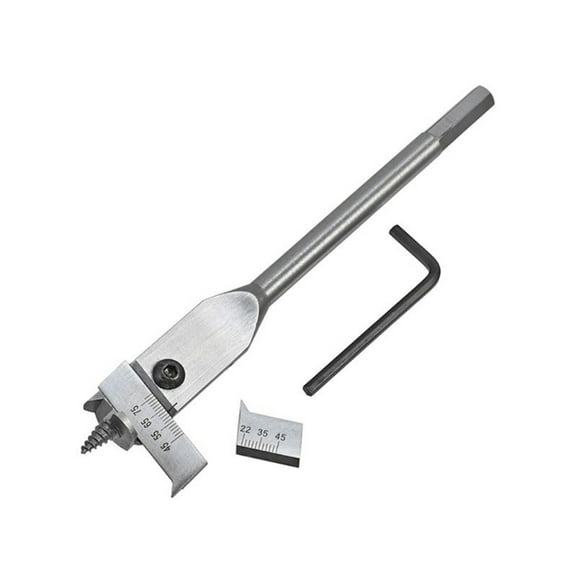 Adjustable Woodworking Spade Drill Bit Set, High Carbon Steel Expansive Flat Boring Tool 15-45mm/22-75mm Easy to Adjust