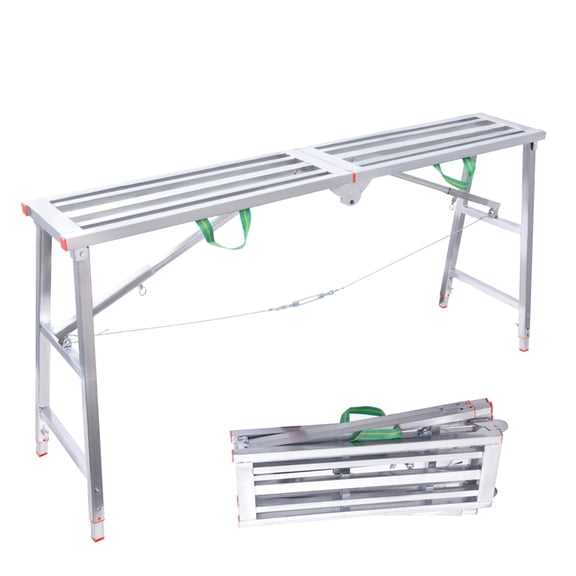 Adjustable Work Scaffolding Ladder | Heavy Duty Scaffold Ladder with Handle | Height Adjustable, Multi-Functional Workbench for Car Washing, 400kg Load Capacity