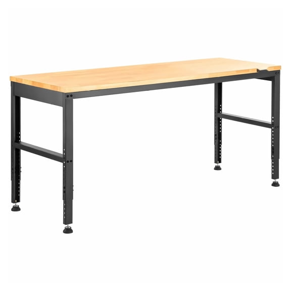 Adjustable Workbench 2000 lbs Capacity, 48x20in Heavy Duty Work Bench, Height Adjustable 28.5-38.3in, Power Outlets, Garage Workshop Office
