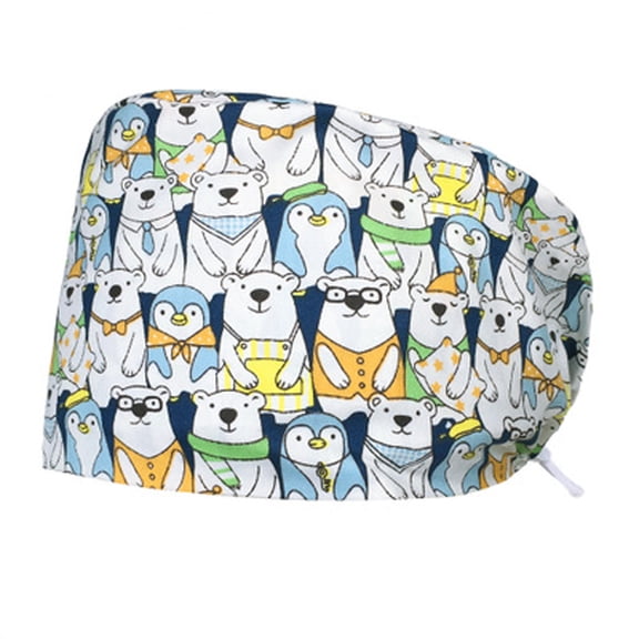 Adjustable Working Cap with Button, Working Hat Sweatband, Elastic Bandage Tie Back Hats for Women & Men, One Size