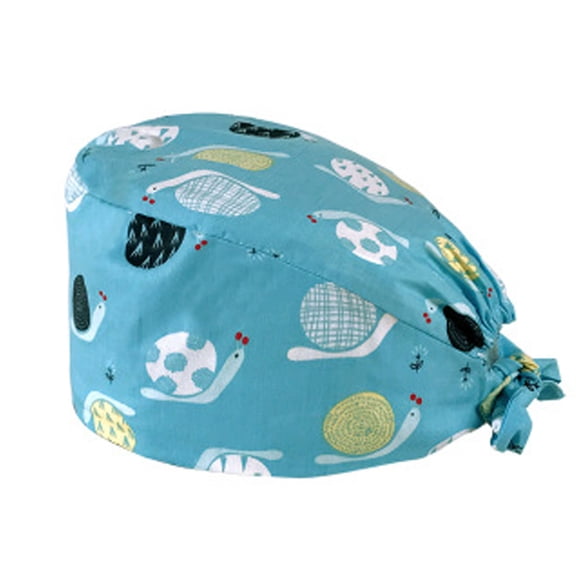 Adjustable Working Cap with Button, Working Hat Sweatband, Elastic Bandage Tie Back Hats for Women & Men, One Size