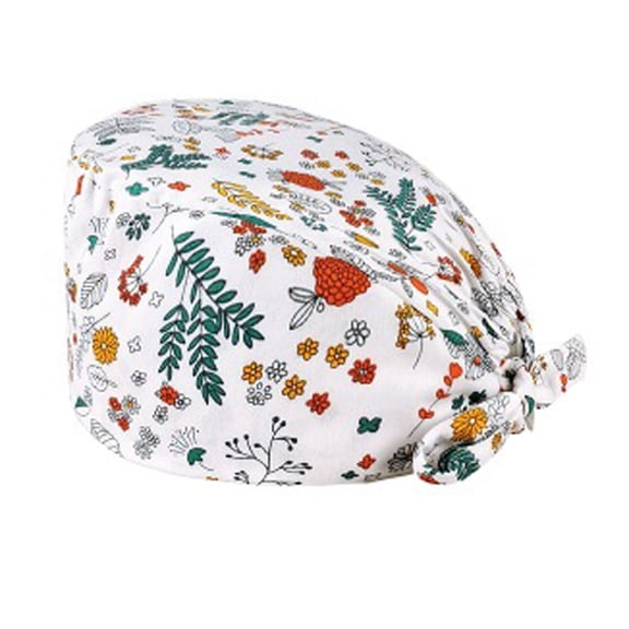 Adjustable Working Cap with Button, Working Hat Sweatband, Elastic Bandage Tie Back Hats for Women & Men, One Size