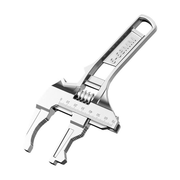 Adjustable Wrench 6-68mm, 8Inch Short Shank Large Openings Wide Jaw -Thin Wrench Lightweight Aluminum Alloy Repair Tools Fits for Bathroom Washbasin Tube Nut