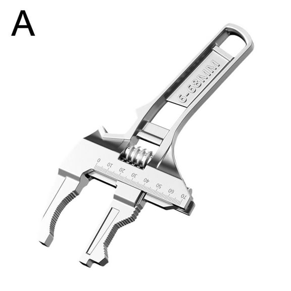 Adjustable Wrench 6-68mm Universal Repair Set, 8-Inch Short Shank Large Openings Wide Jaw -Thin Wrench, Lightweight Adjustable Spanner Home Repair Tool for Bathroom Washbasin Tube Nut