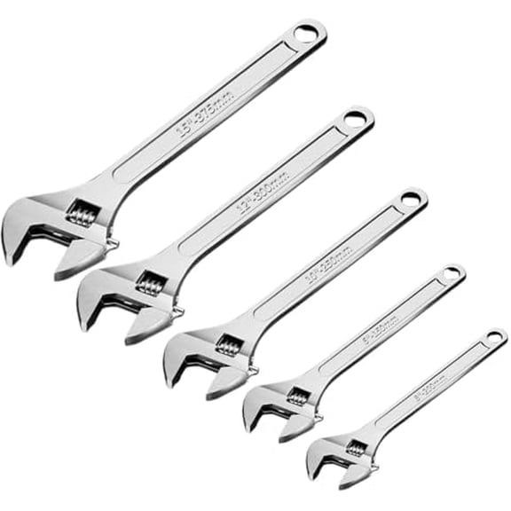 Adjustable Wrench Set, Crescent Wrench Set 5-Piece Wide Jaw Wrenches for Home, Plumbing, Garage(15"+12"+10"+8"+6")$$Tools & Hardware Other