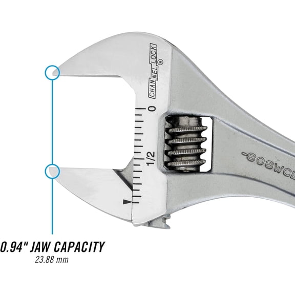 Adjustable Wrench Set - Jaw Cap. 15/16, 1-3/8 In - Color: Code Blue
