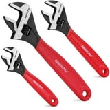 Adjustable Wrench Set 2-Piece 6-Inch And 10-Inch Wrenches Metric & SAE Scales Cushion Grip Wrench Cr-V Steel