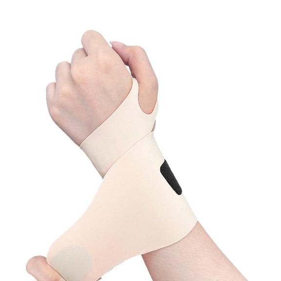 Adjustable Wrist Brace Support for Carpal Tunnel & Tendonitis Relief, Breathable Compression Hand Wrap for Gym Workout, Typing & Sprain Recovery (Beige,1PC)