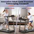 Adjustable XNGGNG Folding Treadmill with Height Desk Workstation
