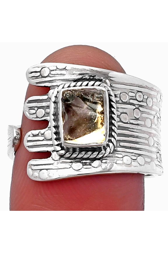 Adjustable Yellow Scapolite Rough 925 Sterling Silver Ring s.7.5 Jewelry R-1381 SDR216919
