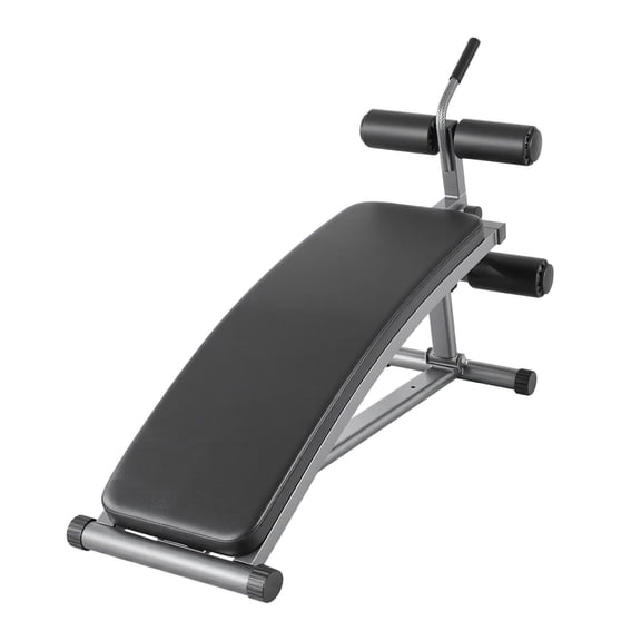 Adjustable abdominal Bench, Reverse Crunch Handles, 6 Height Settings, 600 lb Steel Frame, Home Gym