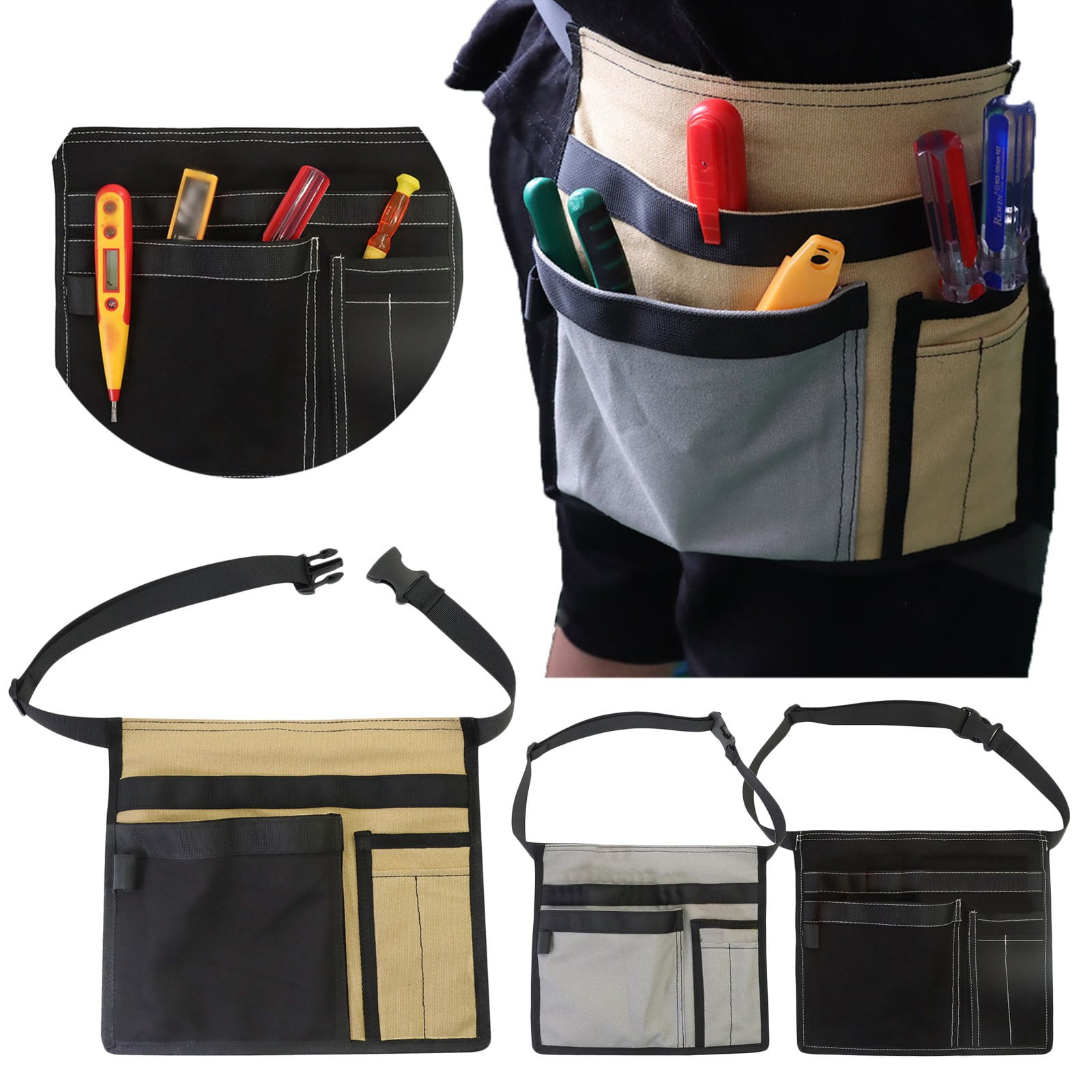 Adjustable and convenient electrical tool bag side hanging tool storage