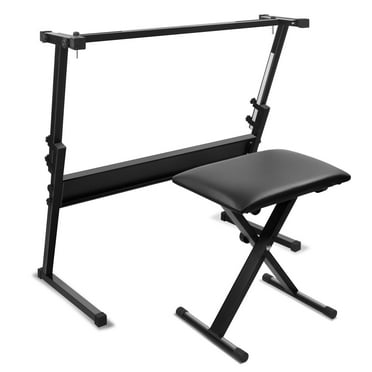 stusgo Z-shaped keyboard stand and bench, Adjustable Digital Piano Stand with Locking Chain
