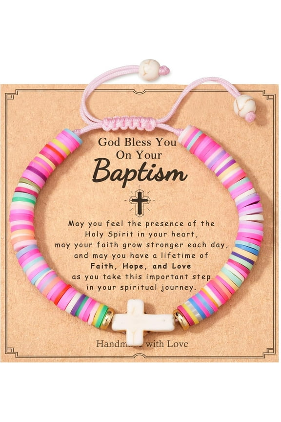 Adjustable cross bracelet for girls, kindergarten, preschool, graduation, first communion, baptism, Easter, Confirmation, etc. gifts