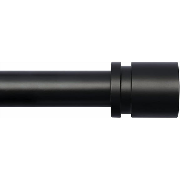 Adjustable curtain rod, 1" diameter with aluminum trim, 16 to 144 inches