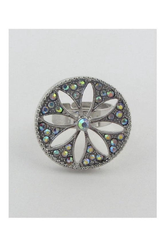 Adjustable cut out flower ring