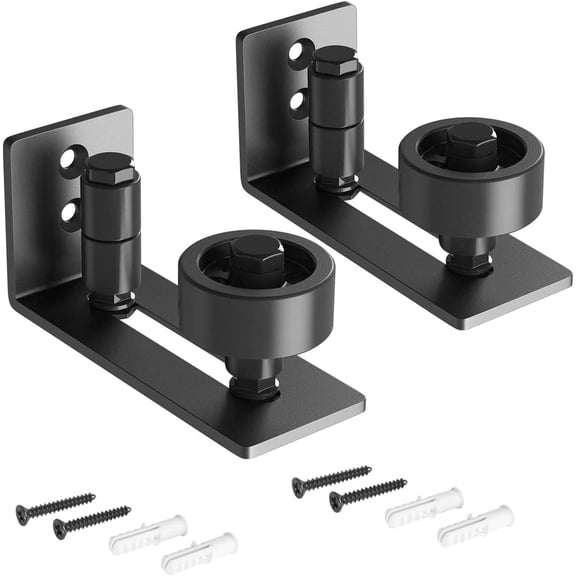 Adjustable floor guide rails suitable for all sliding barn doors - 8 setting options - flat bottom design keeps the rollers flat (2 pack)