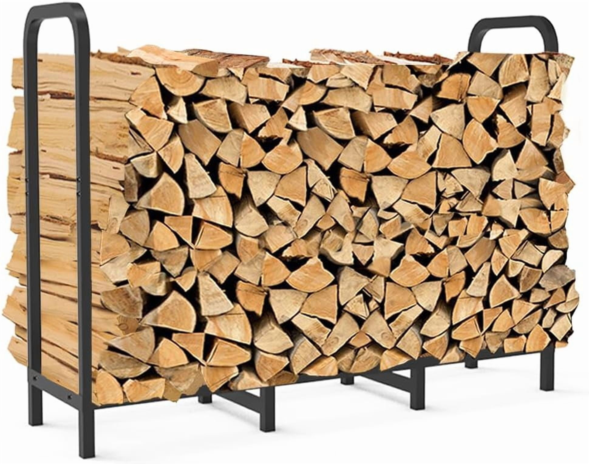 Adjustable heavy duty metal fire log stacker stand firewood storage ...