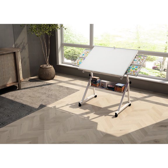 Adjustable height, angle and 4 - drawer puzzle table / Find the best position and store puzzles neatly